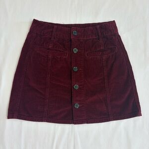 American‎ Eagle Outfitters Women's High Rise A Line Corduroy Skirt Maroon Size 0